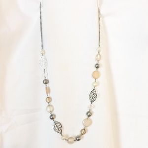 Silver and Cream Statement Necklace